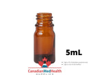 18DIN neck, 5mL Amber Glass Dropper Bottle (bottle only)