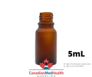 18DIN neck, 5mL Frost Amber Glass Dropper Bottle (bottle only)