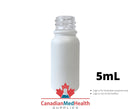 18DIN neck, 5mL Satin White Glass Dropper Bottle (bottle only)
