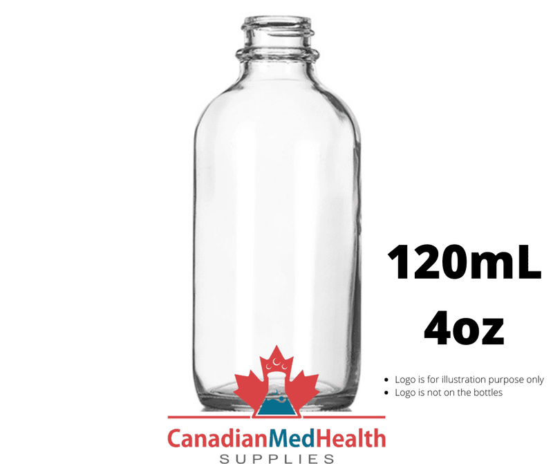 22-400 neck, 4oz (120ml) Clear Glass Dropper Bottle (bottle only)