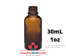 18DIN neck, 1oz (30mL) Amber Glass Dropper Bottle (bottle only)