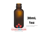 18DIN neck, 1oz (30mL) Frosted Amber Glass Dropper Bottle (bottle only)