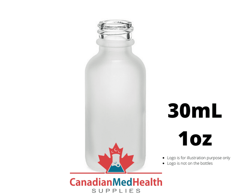 18DIN neck, 1oz (30mL) Frosted Clear Glass Dropper Bottle (bottle only)