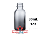 18DIN neck, 1oz (30mL) Ombre Black Glass Dropper Bottle (bottle only)