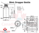 18DIN neck, 1oz (30mL) Satin White Glass Dropper Bottle (bottle only)
