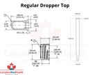 18DIN neck, 1oz (30mL) Regular Dropper Caps with Clear Pipette