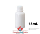 18DIN neck, 1/2oz (15mL) White Glass Dropper Bottle (bottle only)