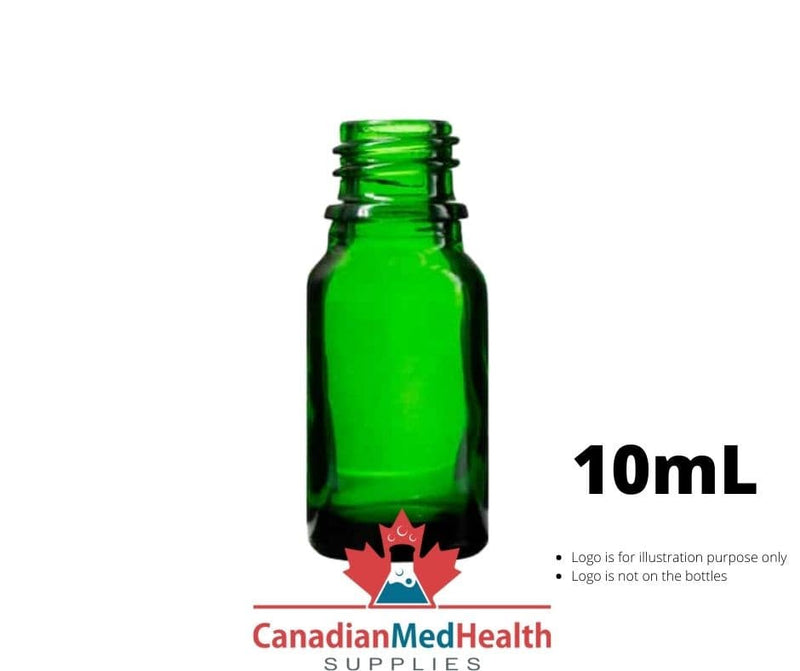 18DIN neck, 10mL Green Glass Dropper Bottle (bottle only)