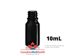 18DIN neck, 10mL Black Glass Dropper Bottle (bottle only)