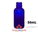 18DIN neck, 50mL Frosted Cobalt Blue Glass Dropper Bottle (bottle only)
