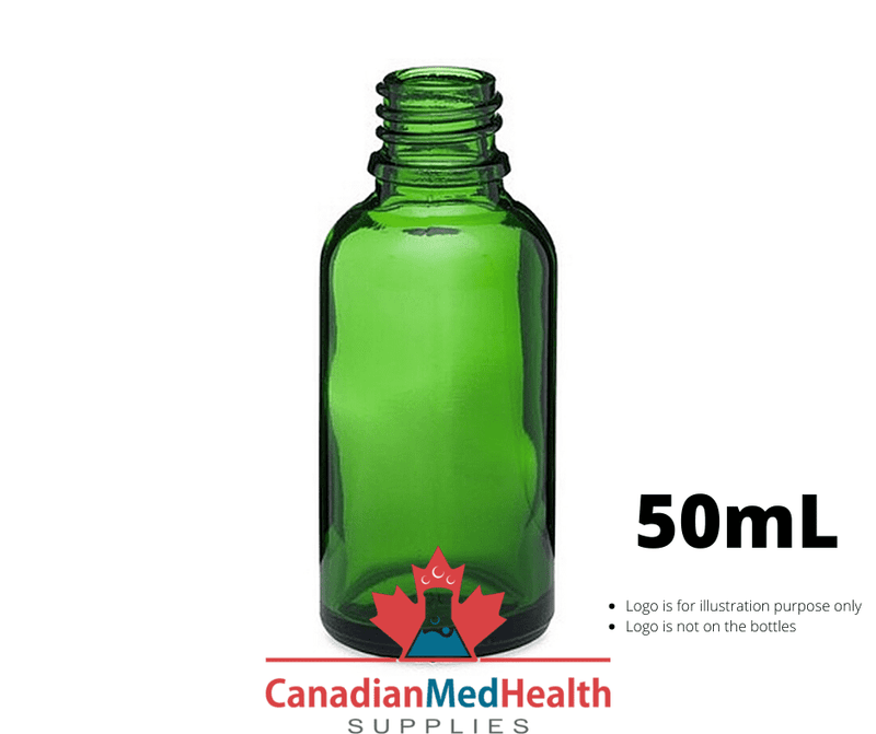 18DIN neck, 50mL Green Glass Dropper Bottle (bottle only)