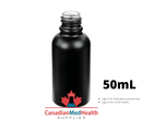 18DIN neck, 50mL Satin Black Glass Dropper Bottle (bottle only)
