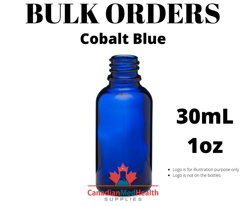 BULK ORDER 1oz (30mL) Cobalt Blue Glass Dropper Bottle With Dropper