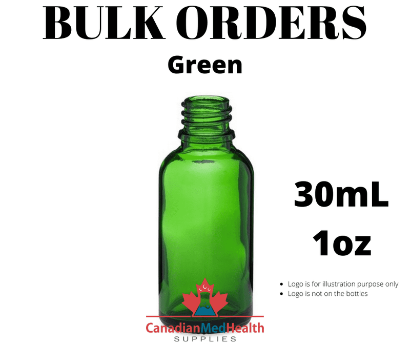 BULK ORDER 1oz (30mL) Green Glass Dropper Bottle With Dropper