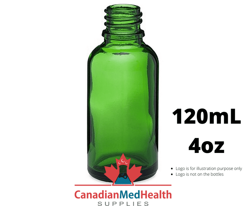 22-400 neck, 4oz (120ml) Green Glass Dropper Bottle (bottle only)