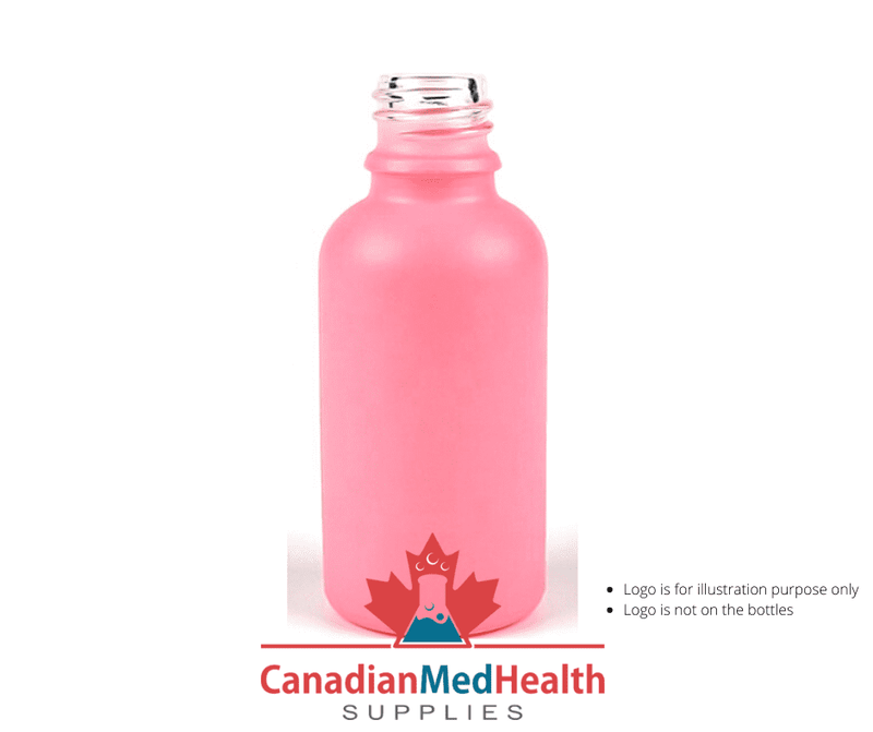 18DIN neck, 10mL Frost Pink Glass Dropper Bottle (bottle only)