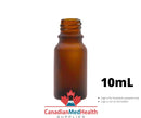 18DIN neck, 10mL Frost Amber Glass Dropper Bottle (bottle only)