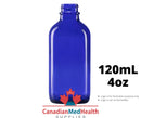 22-400 neck, 4oz (120ml) Cobalt Blue Glass Dropper Bottle (bottle only)