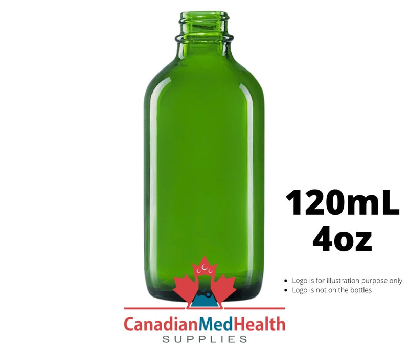 22-400 neck, 4oz (120ml) Green Glass Dropper Bottle (bottle only)