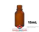 18DIN neck, 1/2oz (15mL) Frost Amber Glass Dropper Bottle (bottle only)