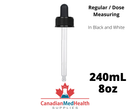 28-400 neck, 8oz (240ml) Regular Dropper Cap with Clear Pipette