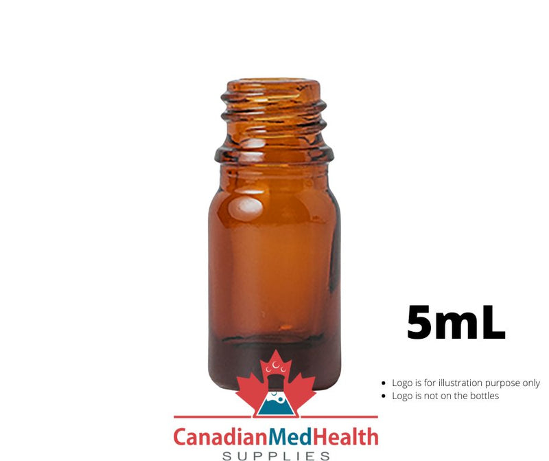 18DIN neck, 5mL Amber Glass Dropper Bottle (bottle only)