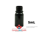18DIN neck, 5mL Black Glass Dropper Bottle (bottle only)