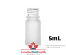 18DIN neck, 5mL Frost Clear Glass Dropper Bottle (bottle only)