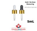 18DIN neck, 5mL Gold Dropper Caps with Clear Pipette