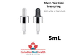 18DIN neck, 5mL Silver Dropper Caps with Clear Pipette