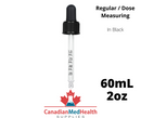 18DIN neck, 60mL Regular Dropper Caps with Dose Measuring Pipette