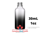 18DIN neck, 1oz (30mL) Ombre Black Glass Dropper Bottle (bottle only)