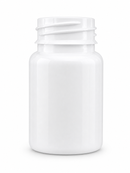 50cc White PET Pharmaceutical Pill Bottle with Tamper Evident Ring and CRC Cap