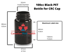 100cc Black PET Pharmaceutical Pill Bottle with Child-Proof Cap