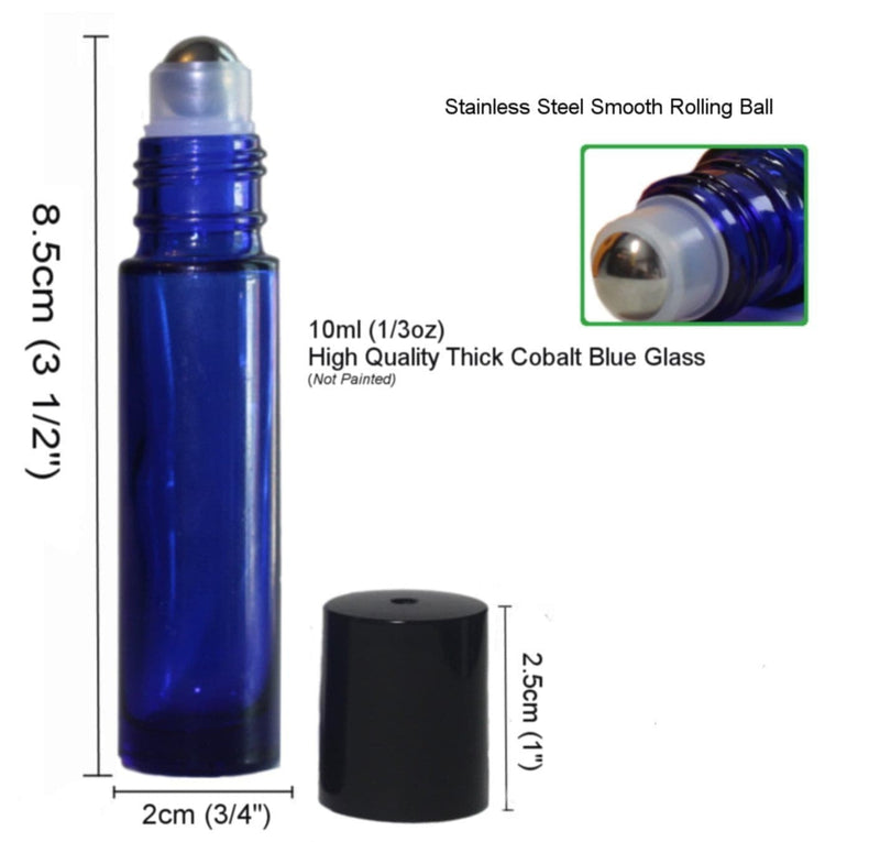 10mL Frost Light Blue Glass Roller Bottle for essential oils from CanadianMedHealthSupplies