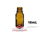 18DIN neck, 10mL Amber Glass Dropper Bottle (bottle only)