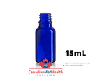 18DIN neck, 1/2oz (15mL) Cobalt Blue Glass Dropper Bottle (bottle only)