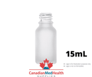 18DIN neck, 1/2oz (15mL) Frost Clear Glass Dropper Bottle (bottle only)