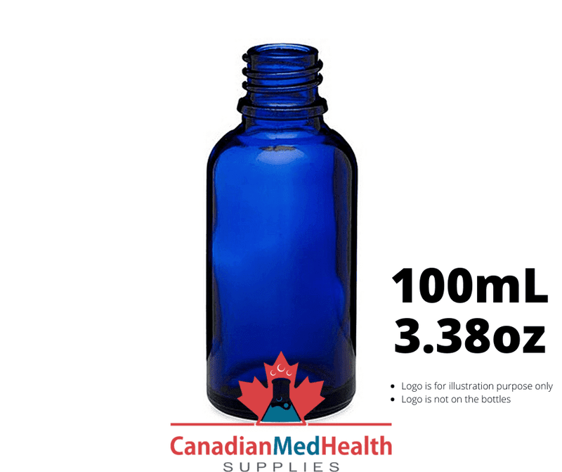 18DIN neck, 3.38oz (100mL) Cobalt Blue Glass Dropper Bottle (bottle only)