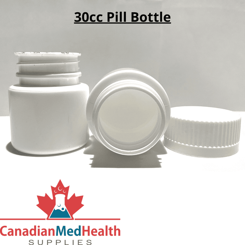 30cc Plastic Pill Bottle with Child Resistant cap and pressure sensitive liner