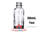 18DIN neck, 1oz (30mL) Clear Glass Dropper Bottle (bottle only)
