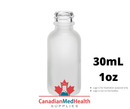 18DIN neck, 1oz (30mL) Frosted Clear Glass Dropper Bottle (bottle only)