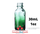 18DIN neck, 1oz (30mL) Ombre Green Glass Dropper Bottle (bottle only)