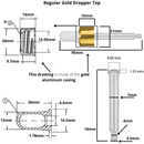 18DIN neck, 1oz (30mL) Regular Gold Dropper Caps