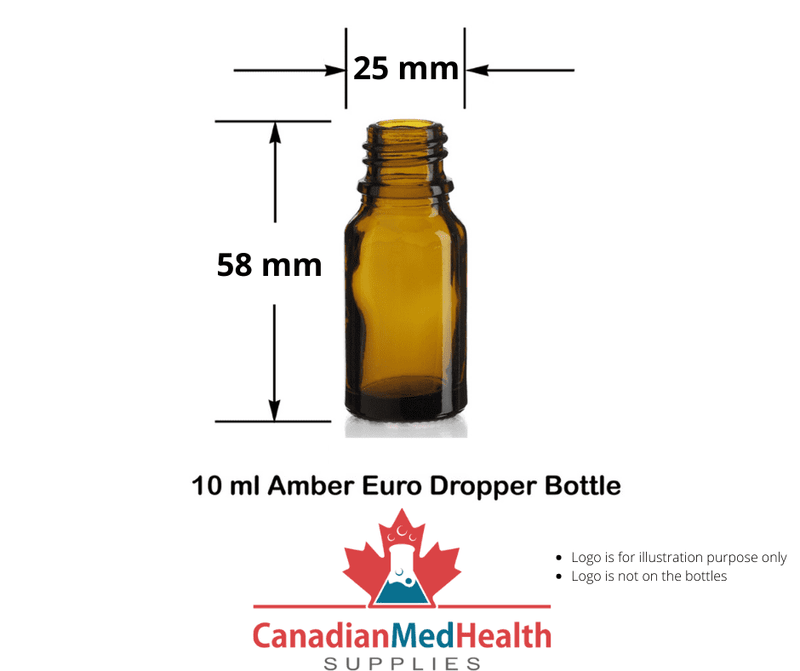 18DIN neck, 10mL Amber Glass Dropper Bottle