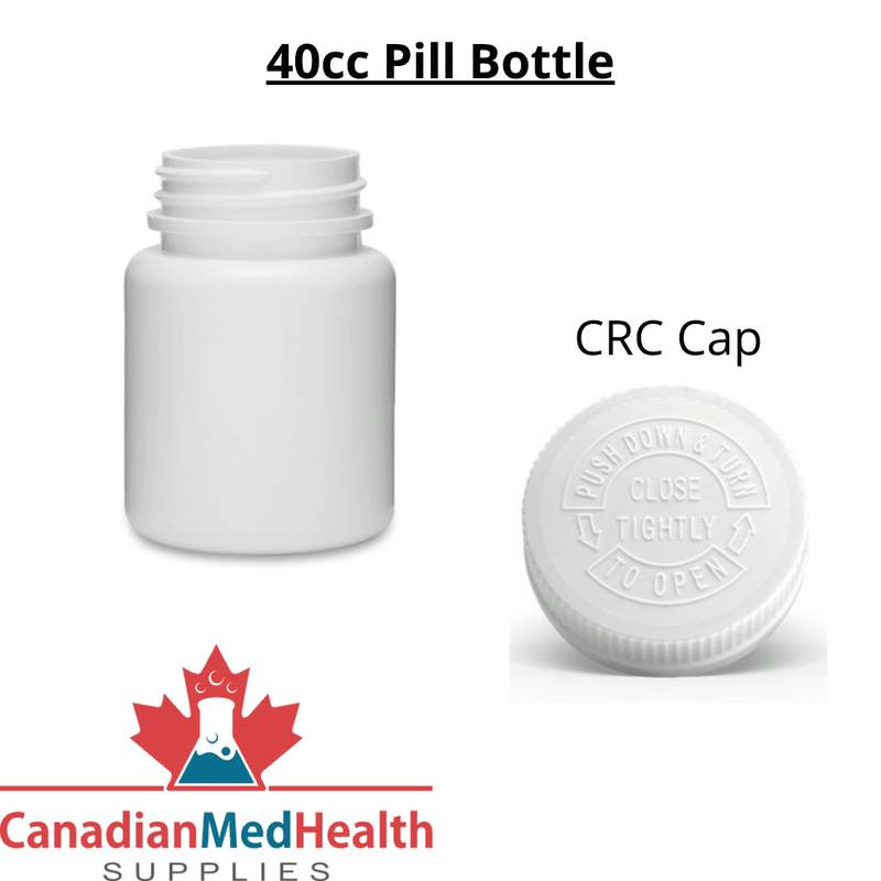 40cc Pharmaceutical Pill Bottle with Child-Proof Cap