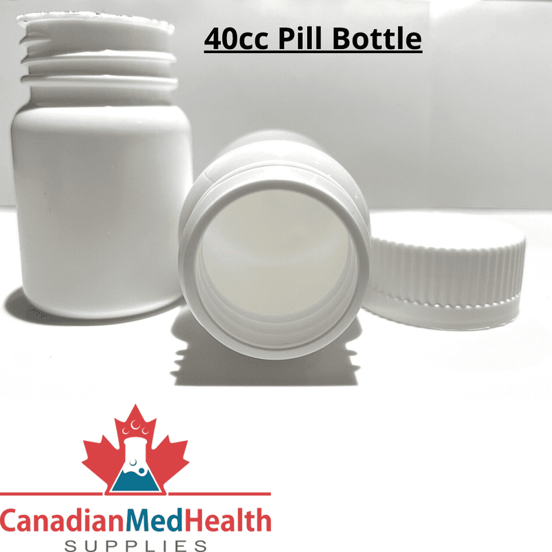 40cc Plastic Pill Bottle with Child resistant cap and pressure sensitive seal