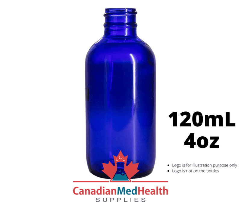 22-400 neck, 4oz (120ml) Cobalt Blue Glass Dropper Bottle (bottle only)