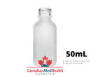 18DIN neck, 50mL Frost Clear Glass Dropper Bottle (bottle only)
