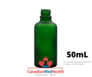 18DIN neck, 50mL Frosted Green Glass Dropper Bottle (bottle only)
